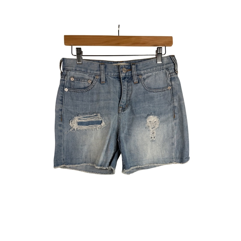 Madewell Distressed Boyshorts Denim Shorts size 25 Blue